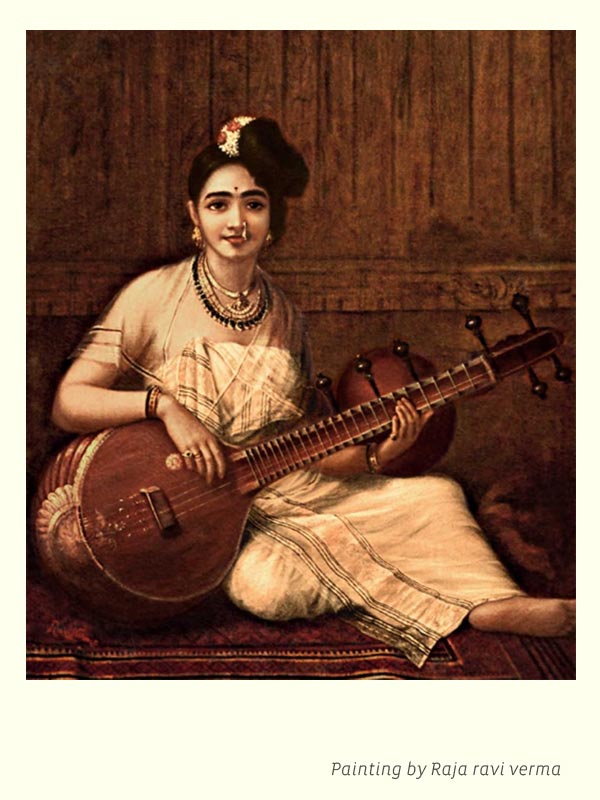 Veena in Raja Ravi Verma Painting